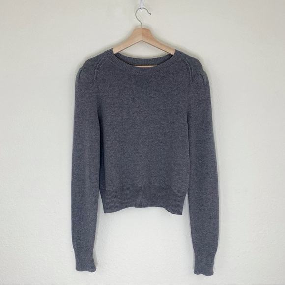 Isabel Marant Etoile Kleely Puff Shoulder Cotton Wool Sweater Chic Minimalist - Picture 4 of 16